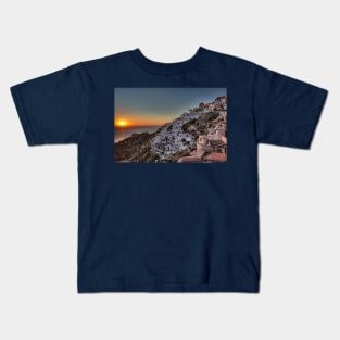 Oia Sunset in Santorini, Greece Kids T-Shirt